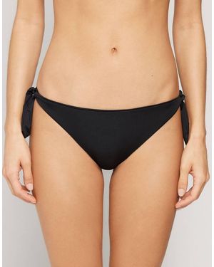 Tezenis Plain Colour Bikini Briefs With Bows - Black