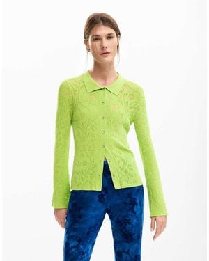 Desigual Fitted Floral T-Shirt - Green