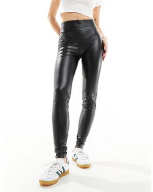 Vila Leather Look leggings - Black