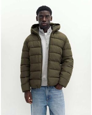 Pull&Bear Gewatteerd Jack Met Capuchon - Groen