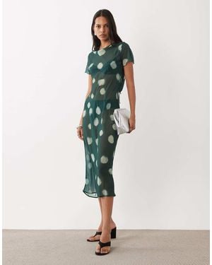 ASOS Maxi Jurk Met Gedrapeerde Rug Van Chiffon - Wit