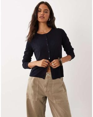 Mango Cardigan Girocollo - Blu