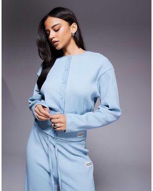 ASOS Weekend Collective Co-ord Cinched Waist Waffle Cardigan - Blue