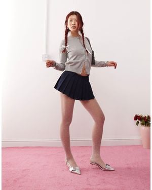 Edikted – sehr kurzer jeans-faltenrock - Pink