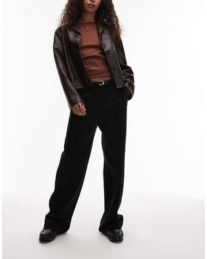 ARKET Pantalones De Sastre Negros De Pernera Recta De Mezcla De Lana Estructurada De