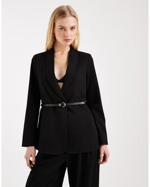 Vero Moda Loose Fit Belted Blazer Co-ord - Black
