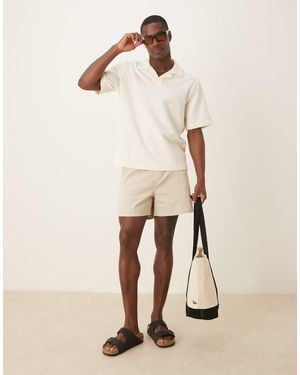 ASOS Shorter Length Pull On Bermuda Shorts - Natural