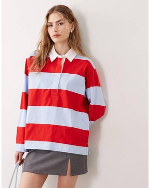 ARKET Gestreept Rugbyshirt Met Lange Mouwen - Rood