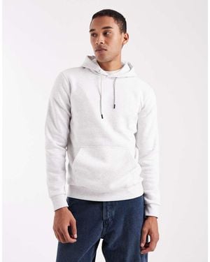 Only & Sons Sudadera Gris Claro De Corte Slim Con Capucha De - Blanco