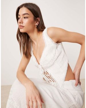 Glamorous Tie-Front Top - Natural