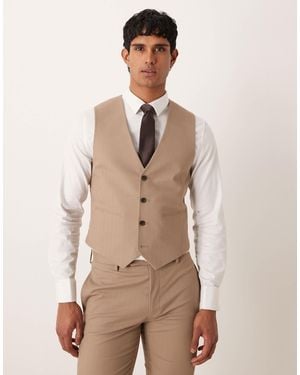 ASOS Skinny Suit Waistcoat - Natural