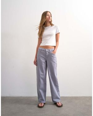 TOPSHOP Cinch Low Rise Relaxed Jean - White