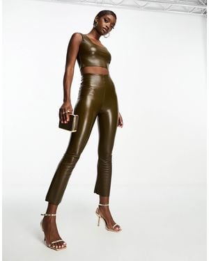 Commando Co-Ord Faux Leather Cropped Flare Leggings - White