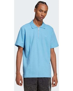 adidas Originals Trefoil Essentials Waffle Polo Shirt - Blue