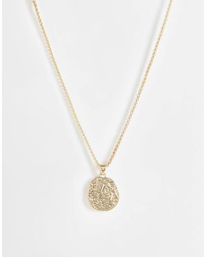 ASOS Round Molten Pendant Necklace - White