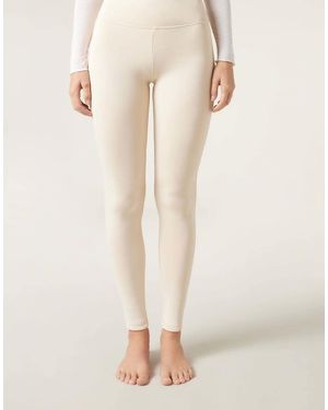 Calzedonia Plush Thermal Leggings - Natural