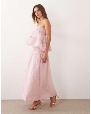 Sister Jane Prim Organza Shirred Waist Maxi Skirt Co-Ord - Pink