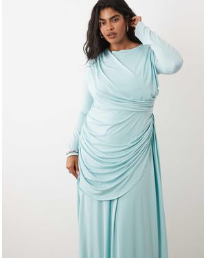 Tfnc Plus – anschmiegsames, gerafftes maxikleid - Blau