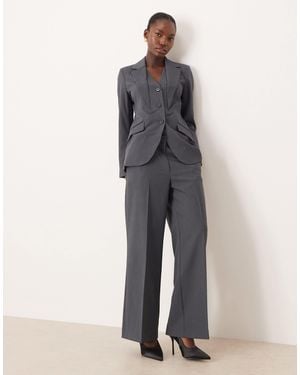 Aware Premium Wide Leg Tailored Pants Co-ord - Gray