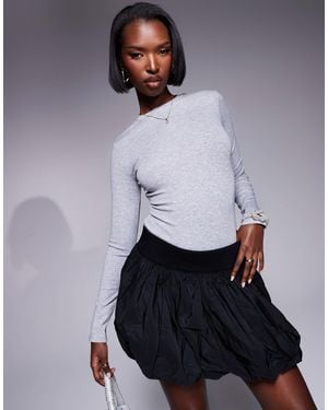 River Island – langärmliger body - Weiß