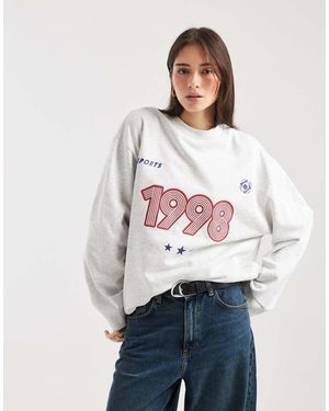ASOS Oversized Sweatshirt With 1998 Sports Graphic - White