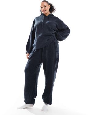 Pieces Plus Pieces Curve Cozy Knitted Cuffed jogger Co-ord - Blue