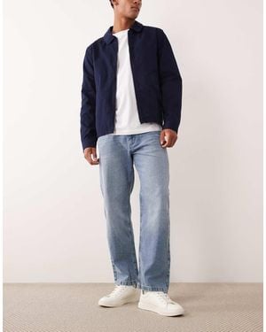 Mango Andreas Linen Blend Stright Fit Jeans - Blue