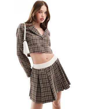 Miss Selfridge Tailored Cropped Blazer - Brown
