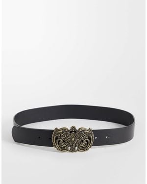 ASOS Statement-gürtel mit blumen-schnalle - Grau