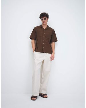 Redefined Rebel Brennan Boxy Fit Short Sleeve Shirt - White