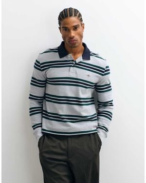 GANT Polo Rugby A Rayas En Gris - Azul