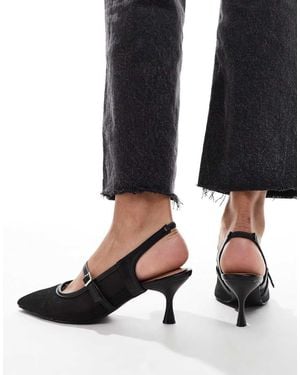 New Look Mesh Kitten Heel Slingback - Black