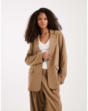 Vero Moda Losvallende Blazer Met Open Achterkant - Naturel