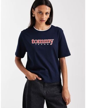 Tommy Hilfiger Retro Applique Logo T-shirt - Blue