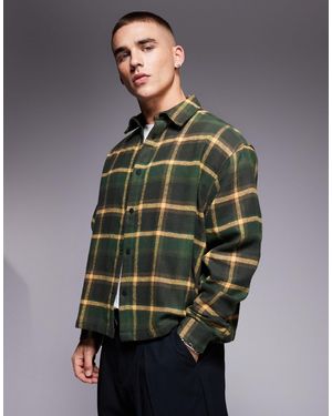 ASOS – kastiges flanell-hemd - Grau