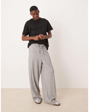 ASOS Super baggy Loopback Stripe sweatpants - Gray