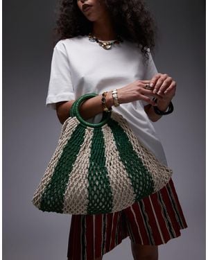 TOPSHOP – gemma – gehäkelte handtasche - Schwarz