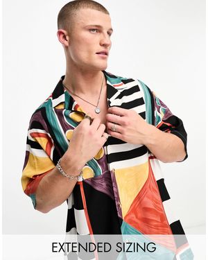 ASOS Boxy Oversized Revere Shirt - Multicolor