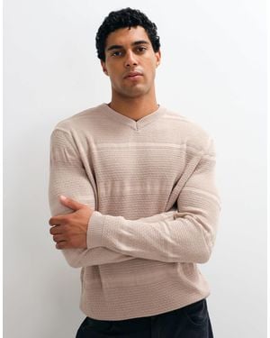 ASOS Oversize-strickpullover mit v-ausschnitt - Natur