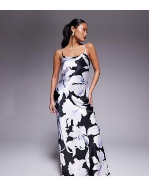 Forever New Satin Scoop Neck Cami Slip Maxi Dress - Blue