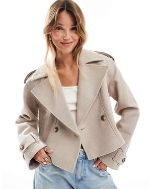 ASOS Cropped Formal Trench Coat - Natural