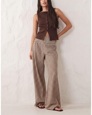 ASOS Shirred Wide Leg Trouser - Brown