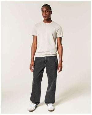 Hollister Snake Graphic Baggy Jeans - Natural