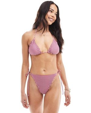 Brave Soul Gestrikt Bikinibroekje - Rood