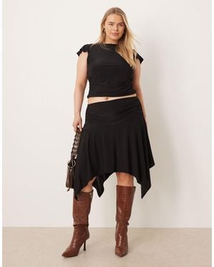 ASOS Asos Design Curve Co-Ord Hanky Hem Skirt - Black