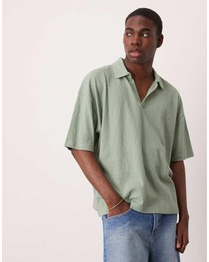 ASOS Polo Oversize Squadrata Testurizzata Salvia - Verde