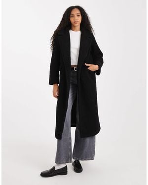 Threadbare – langer mantel aus kunstpelz - Schwarz
