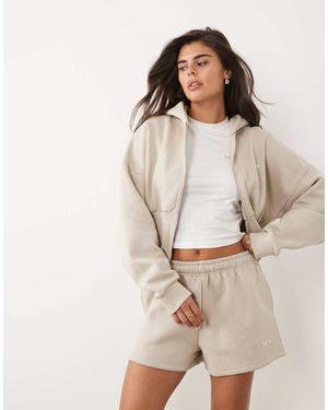 Kaiia Pantalones Cortos De Chándal De Tejido Rico En Algodón Con Herraje Del Logo Plateado (Parte De Un Conjunto)-Neutro