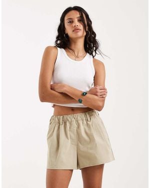 JJXX Twill Shorts With Elasticated Waist - Natural