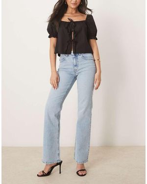 Gina Tricot Jeans Bootcut Elasticizzati A Zampa Lavaggio Chiaro A Vita Medio Alta - Blu